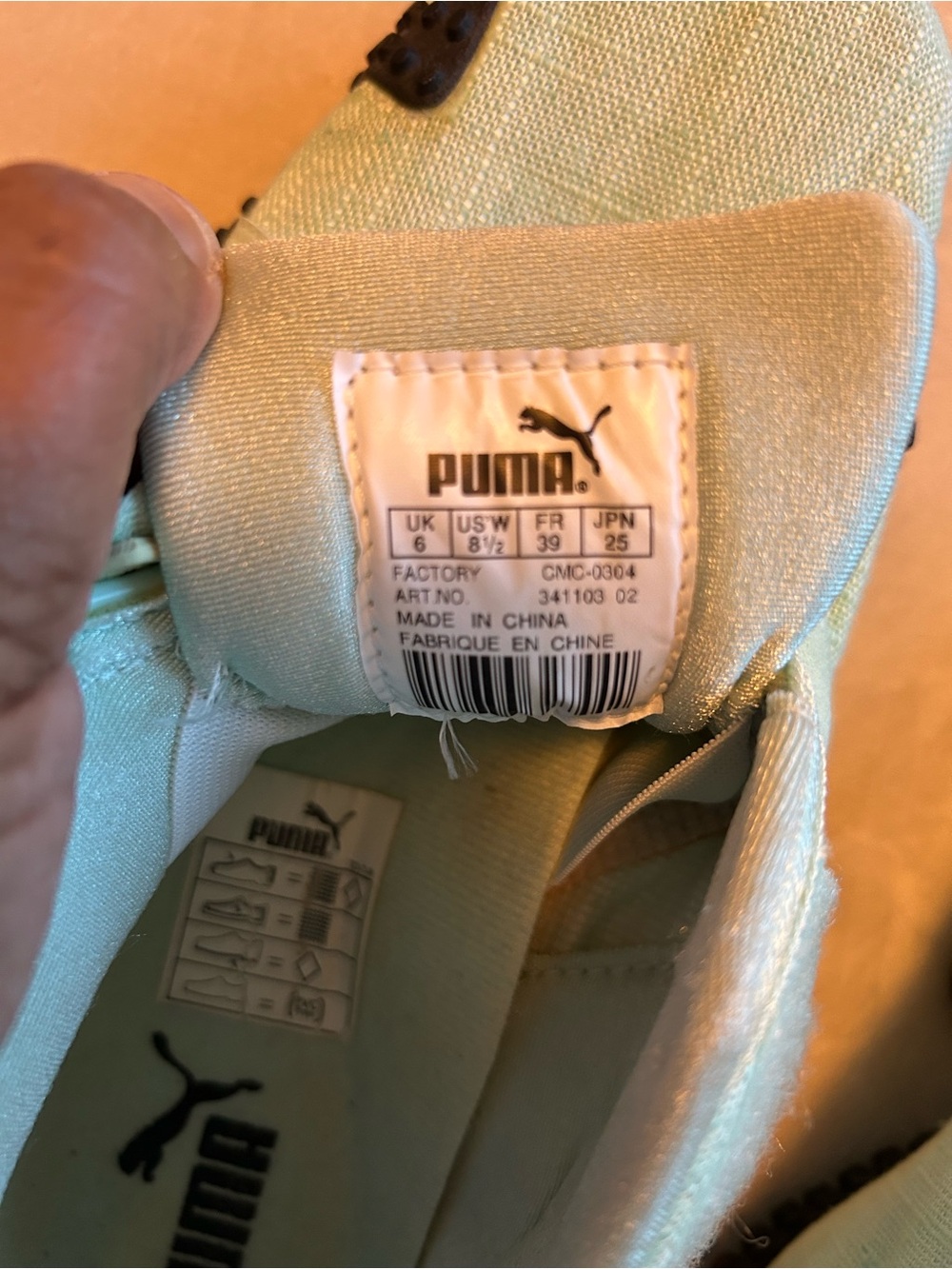 Puma Women’s Mint Green Hook-and-Loop Sneakers - Picture 8 of 8